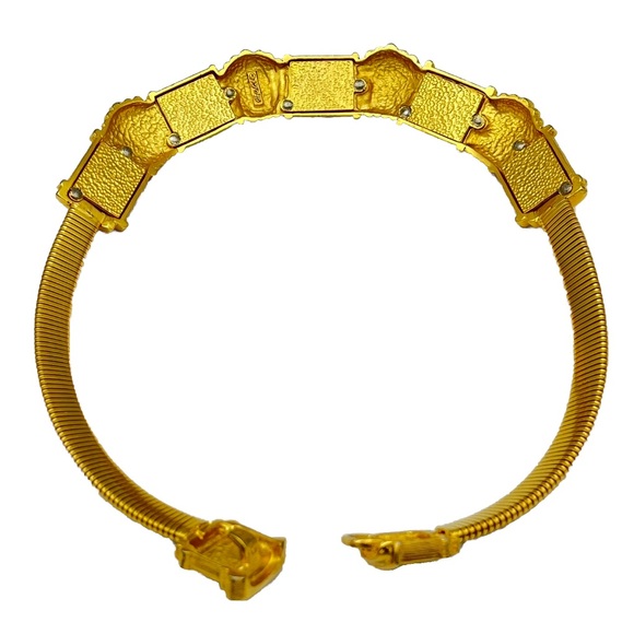 ALEXIS KIRK Rare Gold Plated Semi Precious Stones Vintage Necklace Choker Signed - Picture 4 of 11